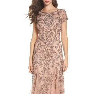 Pisarro Nights Beaded Mesh Column Gown